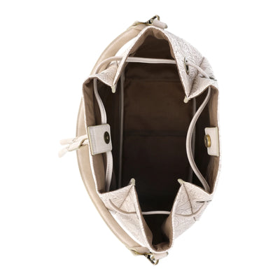 The Pioneer Woman Tooled Faux Leather Bucket Bag, Ivory