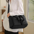 Gocvo Casual Tote Bags with Multiple Pockets, Nylon Large Capacity Crossbody Tote Bag, Working Bag for Ladies (Black)