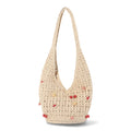 No Boundaries Festival Crochet Hobo Bag, Natural Beaded Fruit, Women's
