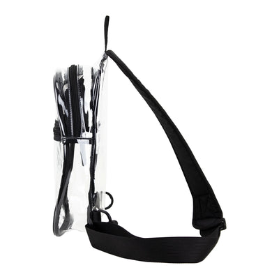 Eastsport Unisex Clear Sling Stadium Approved Bag, Black Trim