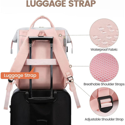 Lovevook Laptop Backpack, 15.6" Women Work Backpack Purses with USB Port, Waterproof Casual Daypack Travel Backpack, Large Fashion Teacher Nurse College Bookbag