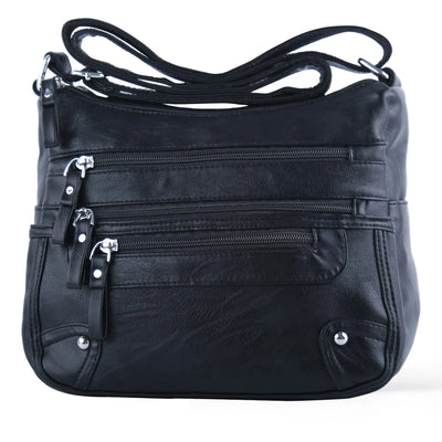 10 Pockets Crossbody Purses for Women Medium Pocketbooks Lightweight Ladies Satchel Bag Multi Pocket Shoulder Handbag
