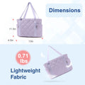 Gynky Tote Bag for Women Travel Bags Quilted Carry On Shoulder Bag for Travel Gym Weekend, Light Purple