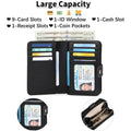 GAEKEAO Wallet for Women Leather RFID-Blocking Bifold Ladies Wristlet Purse Wallet Credit Card Holder with ID Window