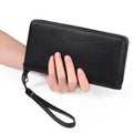 GOIACII Womens Wallet RFID Blocking Leather Card Holder Large Capacity Zip Around Ladies Purse Travel Wristlet Clutch