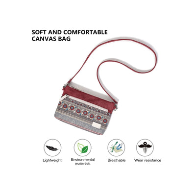 Forestfish Red Cute Mini Satchel Purses for Women Small Canvas Cell Phone Purse Wallet Hobo Messenger Purse