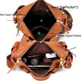 YOMYM Backpack Purse for Women Fashion Waterproof PU Leather School Backpack Convertible Shoulder Bags Brown