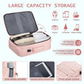35L Travel Backpack, Carry on Luggage for Airplanes with 2 Packing Cubes, 15.6 inch Personal Item Travel Bag, Expandable Backpack with USB Charging Port & Shoe Pocket for Travel, Work,Pink