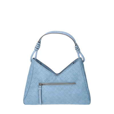 Time and Tru Women's River Faux Nubuk Small Hobo Shoulder Bag, Blue Day