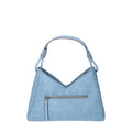 Time and Tru Women's River Faux Nubuk Small Hobo Shoulder Bag, Blue Day