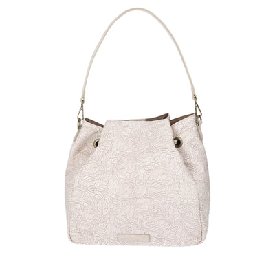The Pioneer Woman Tooled Faux Leather Bucket Bag, Ivory