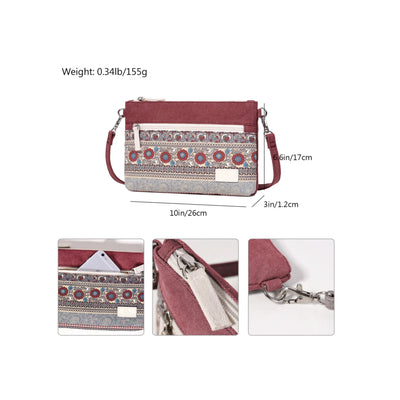 Forestfish Red Cute Mini Satchel Purses for Women Small Canvas Cell Phone Purse Wallet Hobo Messenger Purse