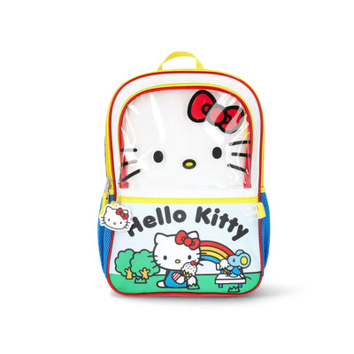 Hello Kitty Girls 17" Summer Day Backpack, Lunch Box, and Headphones Set, 3-Piece, Red