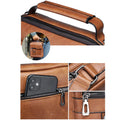 Men's Leather Crossbody Satchel Bag, Brown