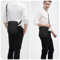 Tinyat Mens Messenger Bags Small Shoulder Sling Bags Crossbody Bags for Outdoor Work Business Black