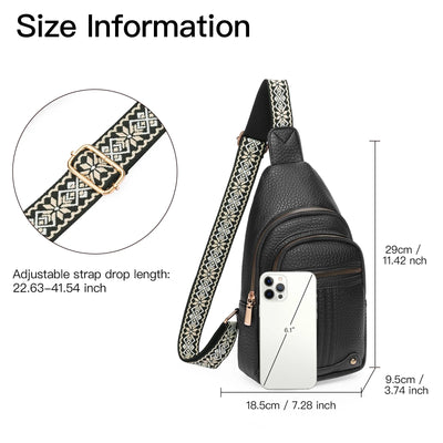 GAEKEAO Crossbody Sling Bag for Women, Travel Leather Crossbody Bags Fanny Packs for Women Small Crossbody Purse Chest Bag