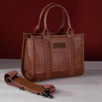 Wrangler Medium Tote Bag for Women Designer Satchel Handbags Top-handle Purses with Strap