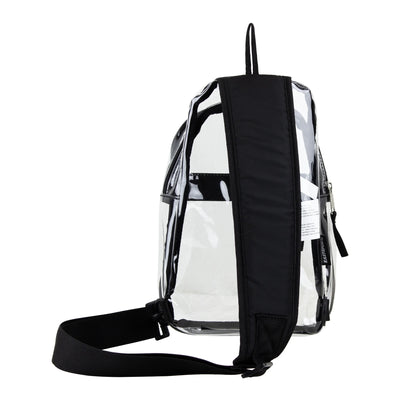 Eastsport Unisex Clear Sling Stadium Approved Bag, Black Trim