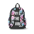 Justice Girls 17" Floral Print Backpack, Lunch Bag, Water Bottle, and Dangle Set, 4-Piece, Black
