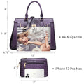 Dasein Women Handbags and Purses Ladies Shoulder Bag Top Handle Satchel Tote Work Bag with Matching Clutch