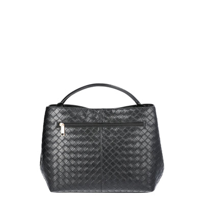 Time and Tru Women's Hazel Satchel Bag, Black