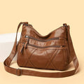 Women Pocketbooks Soft PU Leather Ladies Crossbody Purse Multi Pocket Shoulder Bag, Brown