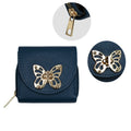 Olivia and Kate Women’s Small Deep Blue Saffiano Leather Flap Indexer Wallet and Purse