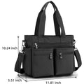 Gocvo Casual Tote Bags with Multiple Pockets, Nylon Large Capacity Crossbody Tote Bag, Working Bag for Ladies (Black)