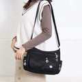 Crossbody Bags for Women, Multiple Pockets Shoulder Bag, Ladies Purses Fashion Handle Satchel - Black