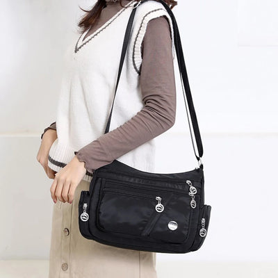 Crossbody Bags for Women, Multiple Pockets Shoulder Bag, Ladies Purses Fashion Handle Satchel - Black