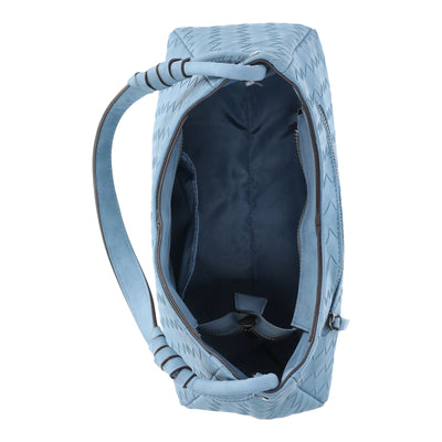 Time and Tru Women's River Faux Nubuk Small Hobo Shoulder Bag, Blue Day