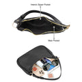 TSV Shoulder Bag for Women, Small Leather Handbag with Zipper Closure, Black