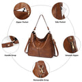 GAEKEAO Hobo Bags for Women Large Leather Purses and Handbags Crossbody Tote Shoulder Bag with Side Pockets Adjustable Strap