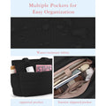 Gynky Tote Bag for Women, Lightweight Puffy Tote Handbag, Quilted Satchel Crossbody Bag for Women Work Travel, Black