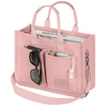 Canvas Tote Bag for Women With Pockets, Laptop Work Crossbody Everyday Satchel, Purses Everything Shoulder Tote Bag Everyday Satchel Handbags Messenger Gym Totes, Pink