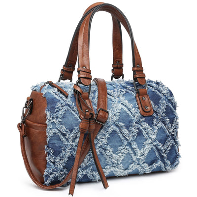 Dasein Women Soft Vegan Leather Barrel Bags Large Top Handle Totes Satchel Handbags Shoulder Purse