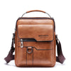 Men's Leather Crossbody Satchel Bag, Brown