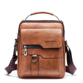 Men's Leather Crossbody Satchel Bag, Brown
