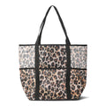 No Boundaries Mesh Beach Tote Bag, Women's, Leopard
