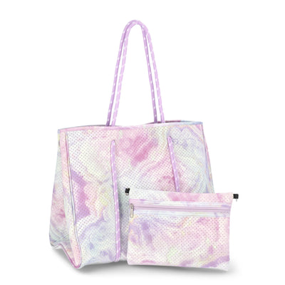 No Boundaries Neoprene Beach Tote, Crystal Aura Lavender