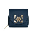 Olivia and Kate Women’s Small Deep Blue Saffiano Leather Flap Indexer Wallet and Purse