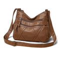 Women Pocketbooks Soft PU Leather Ladies Crossbody Purse Multi Pocket Shoulder Bag, Brown