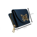 Olivia and Kate Women’s Small Deep Blue Saffiano Leather Flap Indexer Wallet and Purse