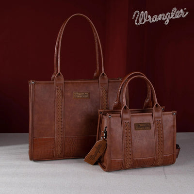 Wrangler Medium Tote Bag for Women Designer Satchel Handbags Top-handle Purses with Strap