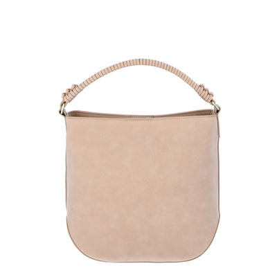 Time and Tru Women's Bucket Crossbody Handbag, Mocha Splash