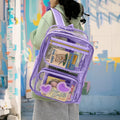 DAKIMOE Clear Backpack Heavy Duty Stadium Approved School Cute Transparent Backpacks Clear Bag Travel