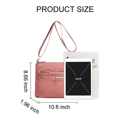 LAVA Women Crossbody Bags Waterproof Nylon Shoulder Purses Messenger Bag for Travel Sports (Black)