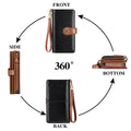 KALUNMA Wallets for Women Genuine Leather Credit Card Holder with RFID Blocking Large Capacity Wristlet