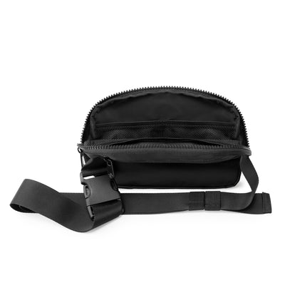 iFLY Unisex Travel Belt/Sling Bag with Adjustable Shoulder or Waist Strap, Black