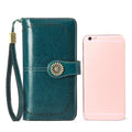 Sendefn Wallets for Women Genuine Leather Credit Card Holder with RFID Blocking Large Capacity Wristlet